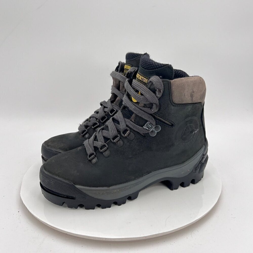 La Sportiva Men Size EU 38.5 US 6.5 Black Leather Mountaineering Hiking Boot